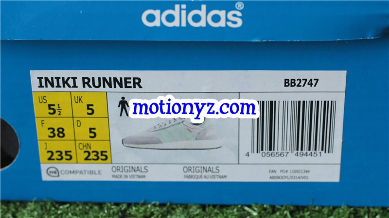 Real Boost Adidas Iniki Runner Green Grey BB2747